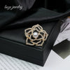 Wholesale Zinc Alloy Flower Rose Brooch Electroplated Clothing Accessories Antiwalking Pin Women's And Unisex Jewelry
