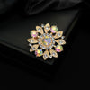 Wholesale Zinc Alloy Flower Shaped Rhinestone Brooch With Electroplating For Women And Unisex