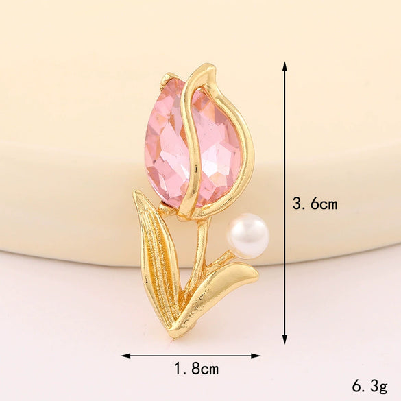 Wholesale Zinc Alloy Gemstone Tulip Strawberry Diy Jewelry Accessories Clogs Decoration Mobile Phone Stickers Electroplated For Women
