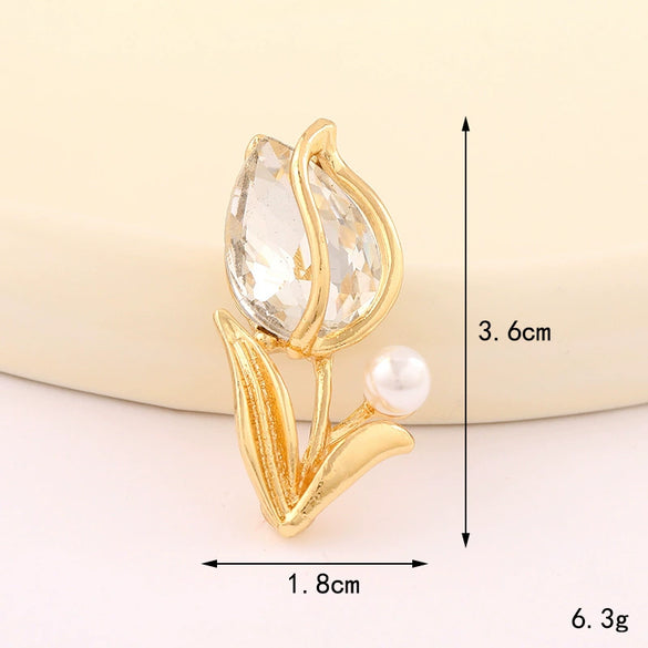Wholesale Zinc Alloy Gemstone Tulip Strawberry Diy Jewelry Accessories Clogs Decoration Mobile Phone Stickers Electroplated For Women