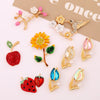 Wholesale Zinc Alloy Gemstone Tulip Strawberry Diy Jewelry Accessories Clogs Decoration Mobile Phone Stickers Electroplated For Women