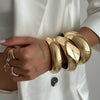 Wholesale Zinc Alloy Geometric Exaggerated Cut Electroplated Open Bracelet