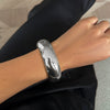 Wholesale Zinc Alloy Geometric Exaggerated Cut Electroplated Open Bracelet
