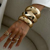 Wholesale Zinc Alloy Geometric Exaggerated Cut Electroplated Open Bracelet