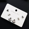 Wholesale Zinc Alloy Geometric Retro Dark Style Electroplated Unisex Earrings Three Piece Suit