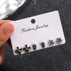 Wholesale Zinc Alloy Geometric Retro Dark Style Electroplated Unisex Earrings Three Piece Suit