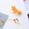 Wholesale Zinc Alloy Handmade Maple Leaf Glitter Hairpin For Girls Fashion Hair Accessories