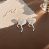 Wholesale Zinc Alloy Heart Bow Earrings For Women Light Luxury Electroplated
