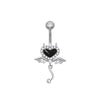 Wholesale Zinc Alloy Heart Shape Bat Navel Ring Gold Plated
