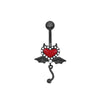 Wholesale Zinc Alloy Heart Shape Bat Navel Ring Gold Plated