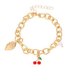 Wholesale Zinc Alloy Leaf And Fruit Pattern Electroplated Pendant Bracelet For Women