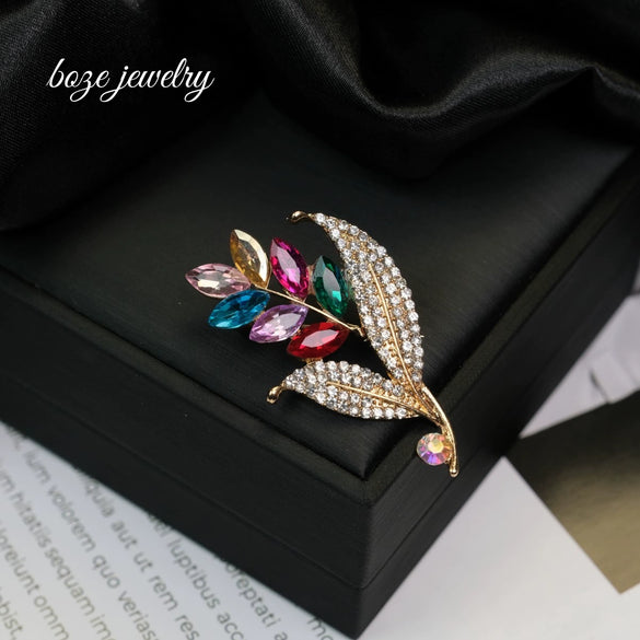 Wholesale Zinc Alloy Leaf Pattern Electroplated Brooch Court Retro Style
