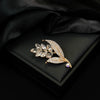 Wholesale Zinc Alloy Leaf Pattern Electroplated Brooch Court Retro Style