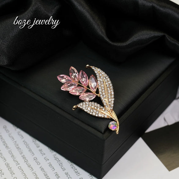 Wholesale Zinc Alloy Leaf Pattern Electroplated Brooch Court Retro Style