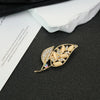 Wholesale Zinc Alloy Leaf Shape Electroplated Brooch For Women Versatile Fashion Decoration