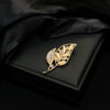 Wholesale Zinc Alloy Leaf Shape Electroplated Brooch For Women Versatile Fashion Decoration