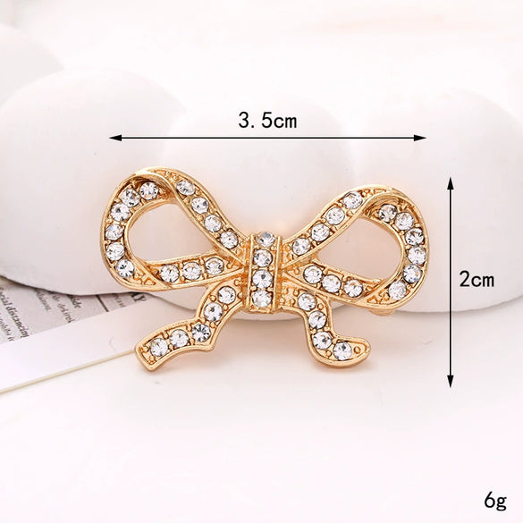 Wholesale Zinc Alloy Light Luxury Hirback Pattern Bow Accessories For Mobile Phone Cases And Hole Shoes With Electroplating