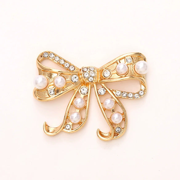 Wholesale Zinc Alloy Light Luxury Hirback Pattern Bow Accessories For Mobile Phone Cases And Hole Shoes With Electroplating