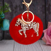 Wholesale Zinc Alloy Pony Car Creative Plush Keychain For Women With Diamond Encrustment