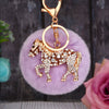 Wholesale Zinc Alloy Pony Car Creative Plush Keychain For Women With Diamond Encrustment