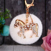 Wholesale Zinc Alloy Pony Car Creative Plush Keychain For Women With Diamond Encrustment