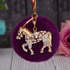 Wholesale Zinc Alloy Pony Car Creative Plush Keychain For Women With Diamond Encrustment