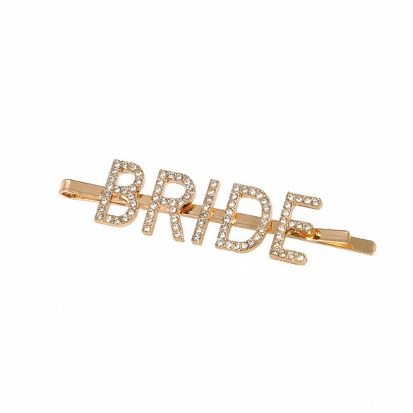 Wholesale Zinc Alloy Rhinestone Letter Hairpin For Women Electroplated Simple Style Hair Accessories