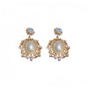 Wholesale Zinc Alloy Rhinestone Pearl Electroplated Geometric Oval Hollow Women's Earrings Retro Elegant Light Luxury