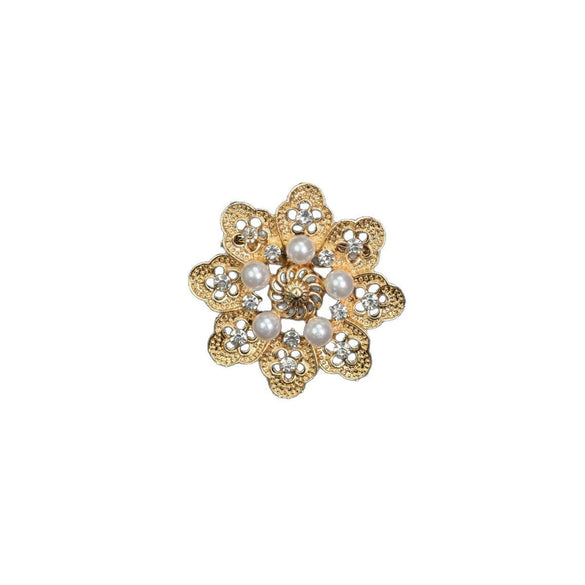 Wholesale Zinc Alloy Star Shaped Flower Brooch With Electroplating For Unisex Literary Style For Coat Chest Fixing