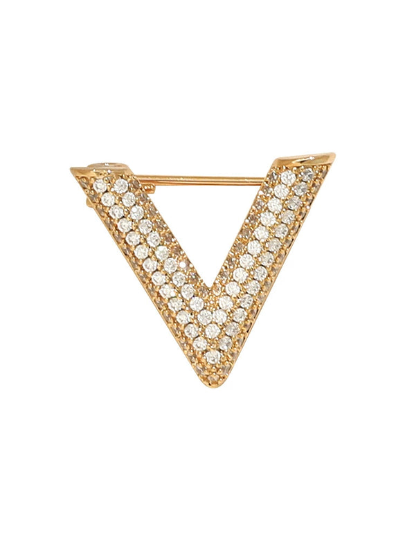 Wholesale Zinc Alloy Vshaped Letter Brooch Electroplated For Couple Fashion Accessories