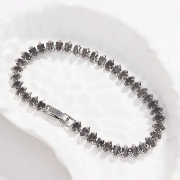 Wholesale Zircon Bracelet Light Luxury Style Copper Plated With Real Gold Inlay Design