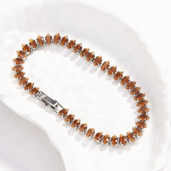 Wholesale Zircon Bracelet Light Luxury Style Copper Plated With Real Gold Inlay Design