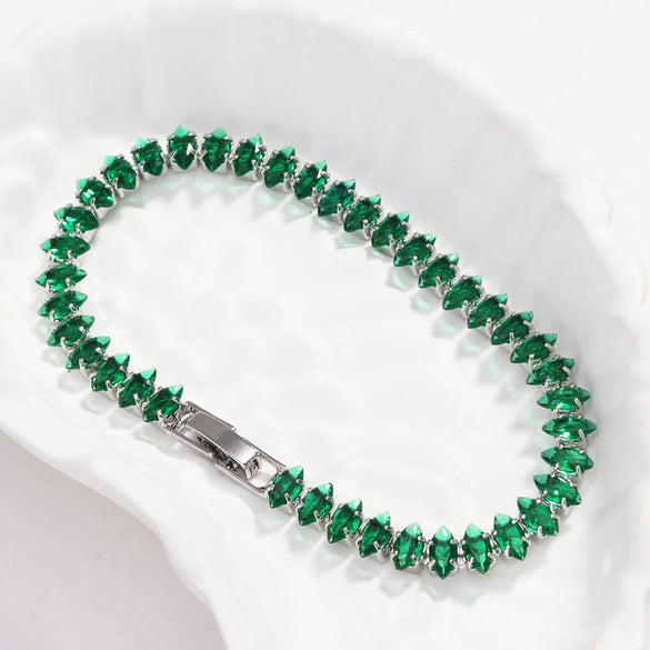Wholesale Zircon Bracelet Light Luxury Style Copper Plated With Real Gold Inlay Design