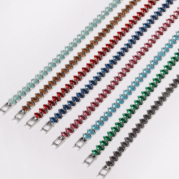 Wholesale Zircon Bracelet Light Luxury Style Copper Plated With Real Gold Inlay Design
