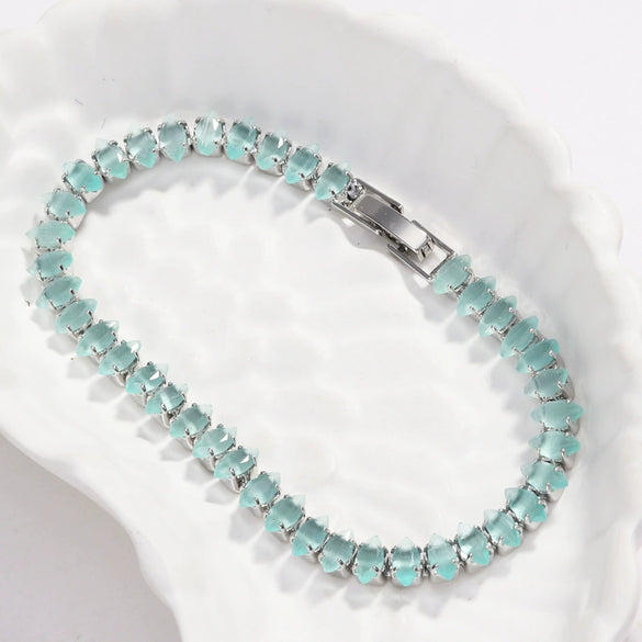 Wholesale Zircon Bracelet Light Luxury Style Copper Plated With Real Gold Inlay Design