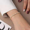 Wholesale Zircon Bracelet S925 Sterling Silver Geometric Style Electroplated
