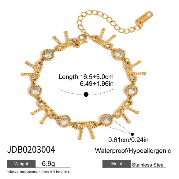 Wholesale Zircon Bracelet Stainless Steel Geometric Electroplated Jewelry For Women