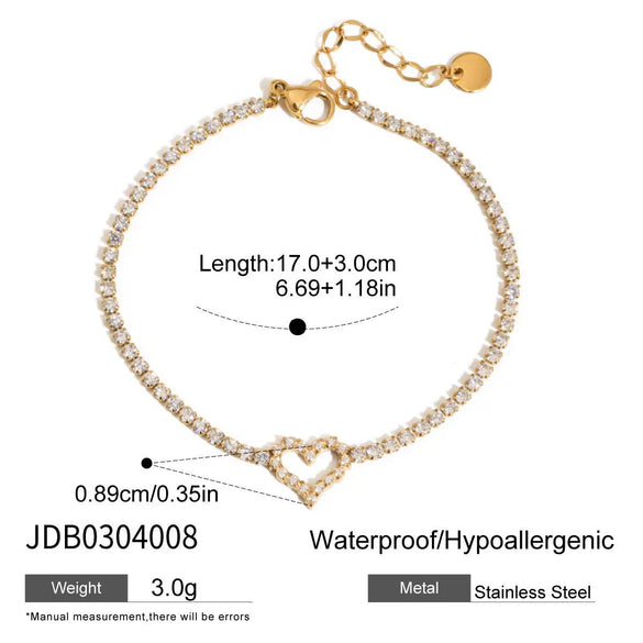 Wholesale Zircon Bracelet Stainless Steel Geometric Electroplated Jewelry For Women