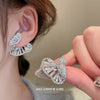 Wholesale Zircon Butterfly Earrings For Women Sweet Exquisite Light Luxury Elegant Inlaid Zircon