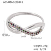 Wholesale Zircon Cross Finger Ring Stainless Steel 18K Gold Plated Geometric Light Luxury Style