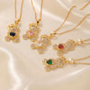Wholesale Zircon Diamond Love Bear Pendant Jewelry Fashion Style Twisted Chain