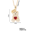 Wholesale Zircon Diamond Love Bear Pendant Jewelry Fashion Style Twisted Chain