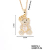 Wholesale Zircon Diamond Love Bear Pendant Jewelry Fashion Style Twisted Chain