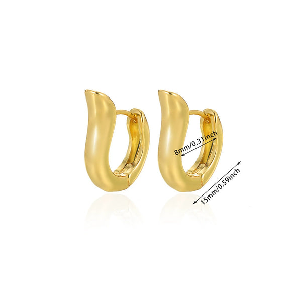 Wholesale Zircon Earrings Copper Gold Silver Electroplated Geometric Style Unisex