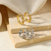 Wholesale Zircon Earrings Copper Gold Silver Electroplated Geometric Style Unisex