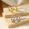 Wholesale Zircon Earrings Copper Gold Silver Electroplated Geometric Style Unisex