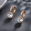 Wholesale Zircon Earrings Copper Zinc Alloy Geometric Electroplated Light Luxury Style For Women