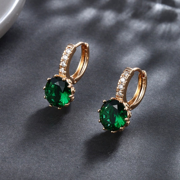 Wholesale Zircon Earrings Copper Zinc Alloy Geometric Electroplated Light Luxury Style For Women