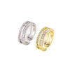 Wholesale Zircon Fashion Cold Style Ring With Geometric Pattern Microinlaid With Full Diamond Opening Adjustable
