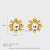 Wholesale Zircon Flower Stainless Steel 18K Gold Plated Earrings For Women